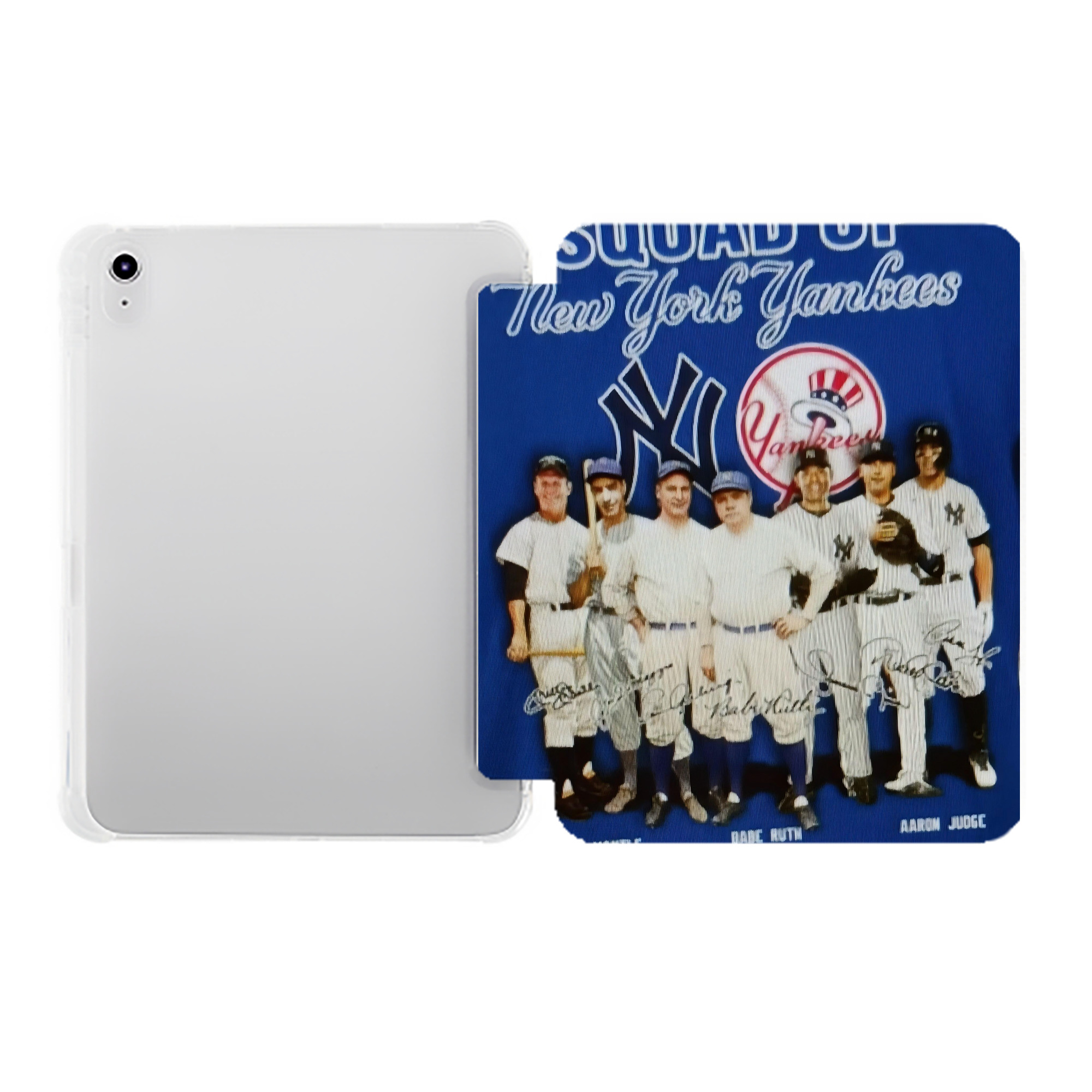 New York Yankees 312 Premium Tri-Fold PU Leather & Silicone IPad Case With Pencil Slot – Fits 9.5,10.5,10.9 – Adjustable Stand, Slim, Protective